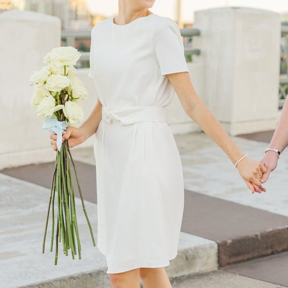 Emporio Armani Belted Fluid Crepe Sheath Dress - Size 2 - Picture 3 of 4